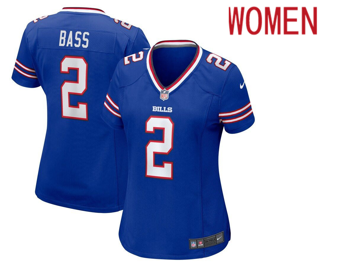 Women Buffalo Bills #2 Tyler Bass Nike Royal Game NFL Jersey